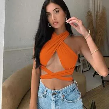 ZAFUL Ribbed Halter Crop Top for Versatile Fashion