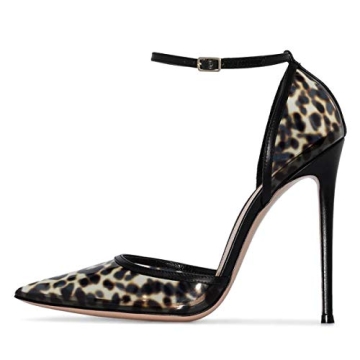 FSJ Women Prom Clear PVC High Heel Sandals - Stylish Ankle Strap Pumps