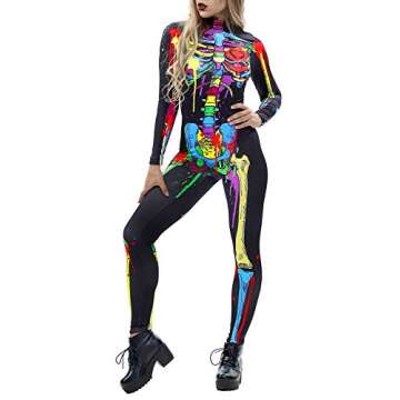 Auremore 3D Skeleton Print Costume for Women