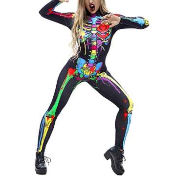 Auremore 3D Skeleton Print Costume for Women