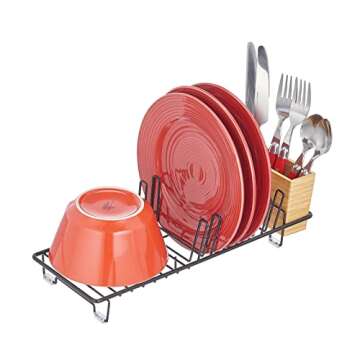 mDesign Kitchen Sink Dish Drainer for Easy Dish Drying