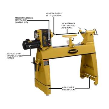 Powermatic 20" x 35" Woodworking Lathe - 2 HP, 220V - Model 3520C