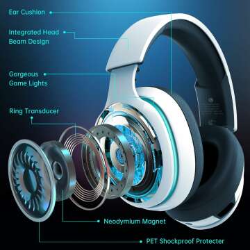 Wireless Gaming Headset with Noise Canceling Mic
