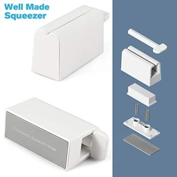 BEZOX Minimalist Toothpaste Tube Squeezers(Set of 2), Toothpaste Roller Squeeze Tool, Eco-Friendly Toothpaste Holder Dispenser - White