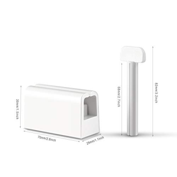BEZOX Minimalist Toothpaste Tube Squeezers(Set of 2), Toothpaste Roller Squeeze Tool, Eco-Friendly Toothpaste Holder Dispenser - White