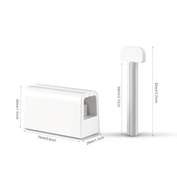 BEZOX Minimalist Toothpaste Tube Squeezers(Set of 2), Toothpaste Roller Squeeze Tool, Eco-Friendly Toothpaste Holder Dispenser - White
