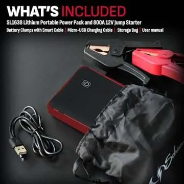 Schumacher Electric Lithium Jump Starter - Compact 3-in-1 Power Pack