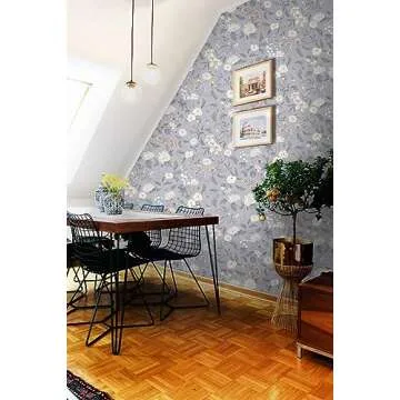 Hopepak 15.3''x118'' Floral Wallpaper Peel and Stick Wallpaper Vintage Floral Wallpaper Self Adhesive Removable Wallpaper Vinyl Contact Paper for Bedroom Home Decorative