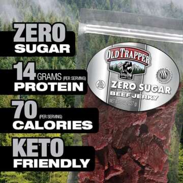 Old Trapper Zero Sugar Beef Jerky, 8oz Gourmet Snack