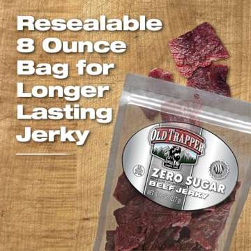 Old Trapper Zero Sugar Beef Jerky, 8oz Gourmet Snack
