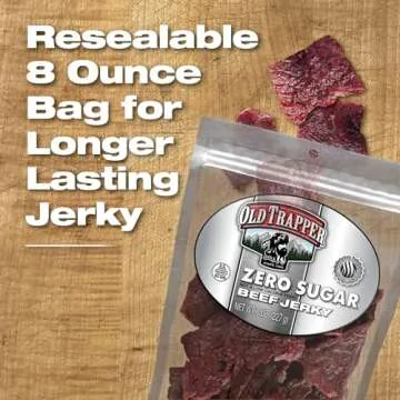 Old Trapper Zero Sugar Beef Jerky, 8oz Gourmet Snack