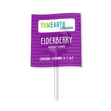 YumEarth Ultimate Organic Elderberry Pops, 15 count, Allergy Friendly, Gluten Free, Non-GMO, Vegan, No Artificial Flavors or Dyes