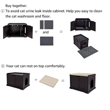 Unipaws Stylish Cat Litter Box Enclosure for Your Home