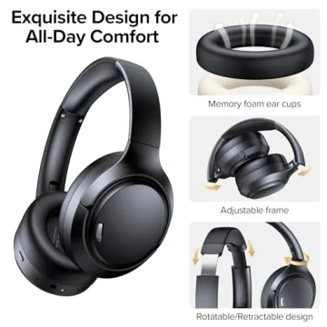 TAGRY Active Noise Cancelling Headphones 120H Playtime