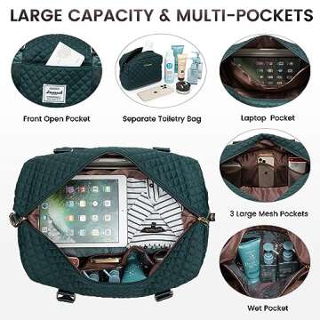 LOVEVOOK Travel Duffle Bag,Weekender Bags for Women with Shoe Compartment，Carry on Overnight Bag with Toiletry Bag,Gym Duffel Bag with Wet Pocket, Hospital Bags for Labor and Delivery