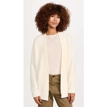 Free People Women's Ottoman Cardigan, Ecru, Off White, L