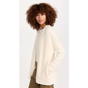 Free People Women's Ottoman Cardigan, Ecru, Off White, L