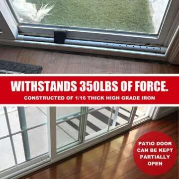 Securityman Door Security Bar with Alarm | Sliding Door Security | Door Stopper (120 dB Extra Loud Alarm) Enjoy Peace of Mind with Durable, Heavy Duty Door Jammer Door Stop Alarm Stick Inside