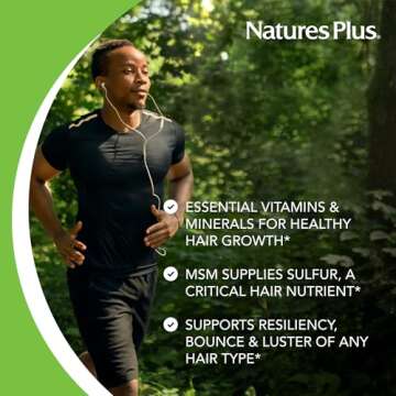 Natures Plus Ultra Hair, Sustained Release - 60 Vegetarian Tablets - Natural Hair Growth Supplement for Men & Women - Longer, Thicker Hair - Gluten-Free - 30 Servings
