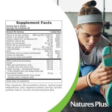 Natures Plus Ultra Hair, Sustained Release - 60 Vegetarian Tablets - Natural Hair Growth Supplement for Men & Women - Longer, Thicker Hair - Gluten-Free - 30 Servings