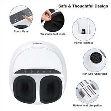 RENPHO Foot Massager Machine with Heat, FSA & HSA Eligible, Shiatsu Deep Kneading Foot Massager, Foot Care, Electric Foot Massage, Birthday Gifts for Women Men, Fits Feet Up to Men Size 12, White