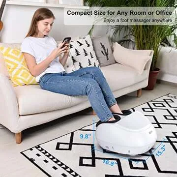 RENPHO Foot Massager Machine with Heat, FSA & HSA Eligible, Shiatsu Deep Kneading Foot Massager, Foot Care, Electric Foot Massage, Birthday Gifts for Women Men, Fits Feet Up to Men Size 12, White