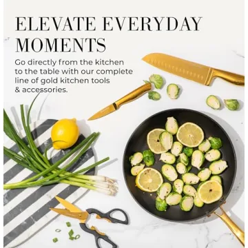 Stylish 14-Piece Gold and Black Knife Set for Modern Kitchens