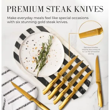 Stylish 14-Piece Gold and Black Knife Set for Modern Kitchens