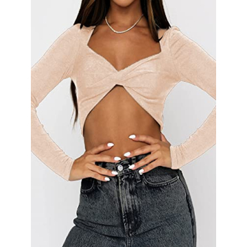 Stylish Twist Front Crop Top for Women - SOFIA'S CHOICE