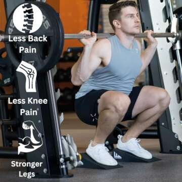 Squat Wedgiez Squat Wedge Pair For Knees Over Toes Training- Anti-Slip Squat Ramps for Lower Body Strength- Slant Board for Squats, ATG Split Squats,Calf Stretching- Squat Wedge Block with Free Video