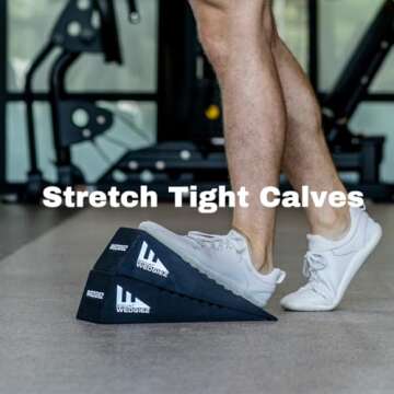 Squat Wedgiez Squat Wedge Pair For Knees Over Toes Training- Anti-Slip Squat Ramps for Lower Body Strength- Slant Board for Squats, ATG Split Squats,Calf Stretching- Squat Wedge Block with Free Video