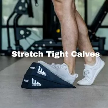 Squat Wedgiez Squat Wedge Pair For Knees Over Toes Training- Anti-Slip Squat Ramps for Lower Body Strength- Slant Board for Squats, ATG Split Squats,Calf Stretching- Squat Wedge Block with Free Video