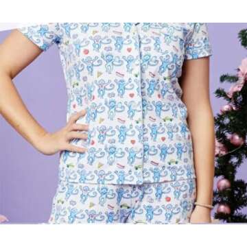 Yiulangde Women's Cute Rabbit Pajamas Two Piece Set