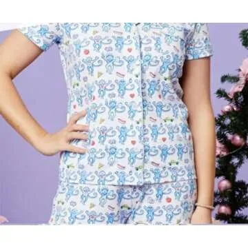 Yiulangde Women's Cute Rabbit Pajamas Two Piece Set