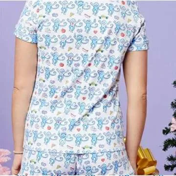 Yiulangde Women's Cute Rabbit Pajamas Two Piece Set