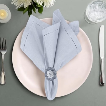 Ruvanti Premium Linen Napkins Set of 4, 20x20 Inch - Elegant Cloth Napkins for Weddings and Everyday...