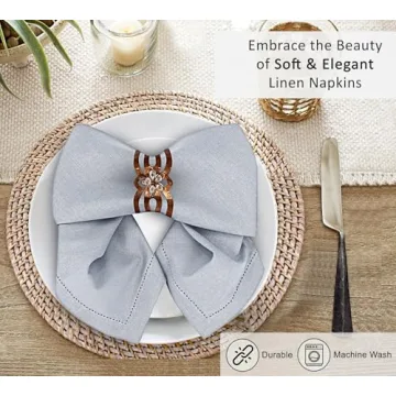 Ruvanti Premium Linen Napkins Set - Elegant and Washable
