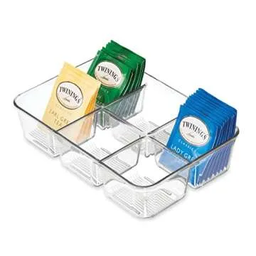 Stylish iDesign Divided Tea Bag Organizer for Efficient Storage