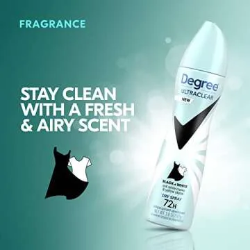 Degree UltraClear Antiperspirant Deodorant Dry Spray Anti White Marks and Yellow Stains Black+White Deodorant for Women 3.8 oz