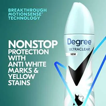 Degree UltraClear Antiperspirant Deodorant Dry Spray Anti White Marks and Yellow Stains Black+White Deodorant for Women 3.8 oz