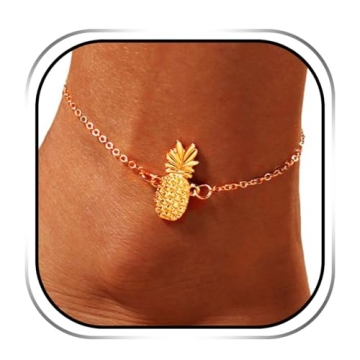 REEATAN Boho Pineapple Beach Anklet Adjustable Jewelry