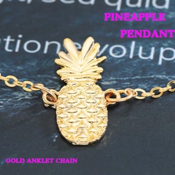 REEATAN Boho Pineapple Beach Anklet Adjustable Jewelry
