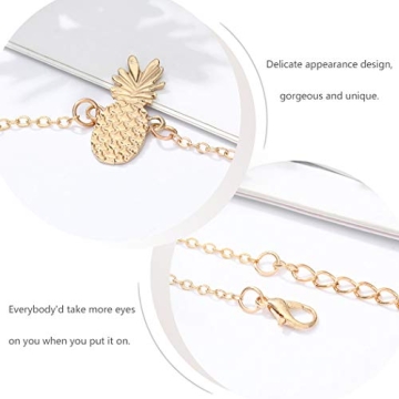 REEATAN Boho Pineapple Beach Anklet Adjustable Jewelry