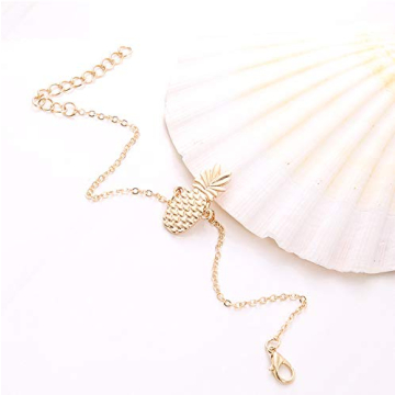 REEATAN Boho Pineapple Beach Anklet Adjustable Jewelry