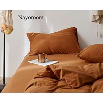 Omelas Caramel Pumpkin Duvet Cover Set for Modern Bedrooms