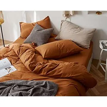 Omelas Caramel Pumpkin Duvet Cover Set for Modern Bedrooms