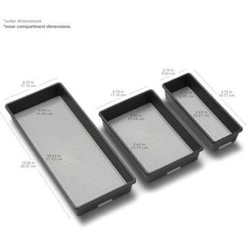 Madesmart Multi-Purpose Storage, Set of 3, Granite, PremiumGranite