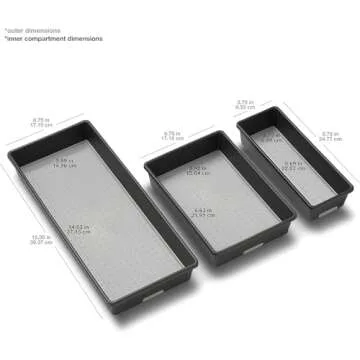 Madesmart Multi-Purpose Storage, Set of 3, Granite, PremiumGranite