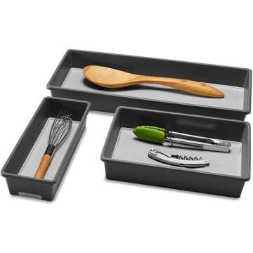 Madesmart Multi-Purpose Storage, Set of 3, Granite, PremiumGranite