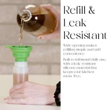 6-Pack Condiment Squeeze Bottles for Sauces - Includes Funnel, Erasable Marker & Reusable Labels, Perfect for Salad Dressings, Liquids, and Ketchup, Durable Plastic 16 oz Bottles